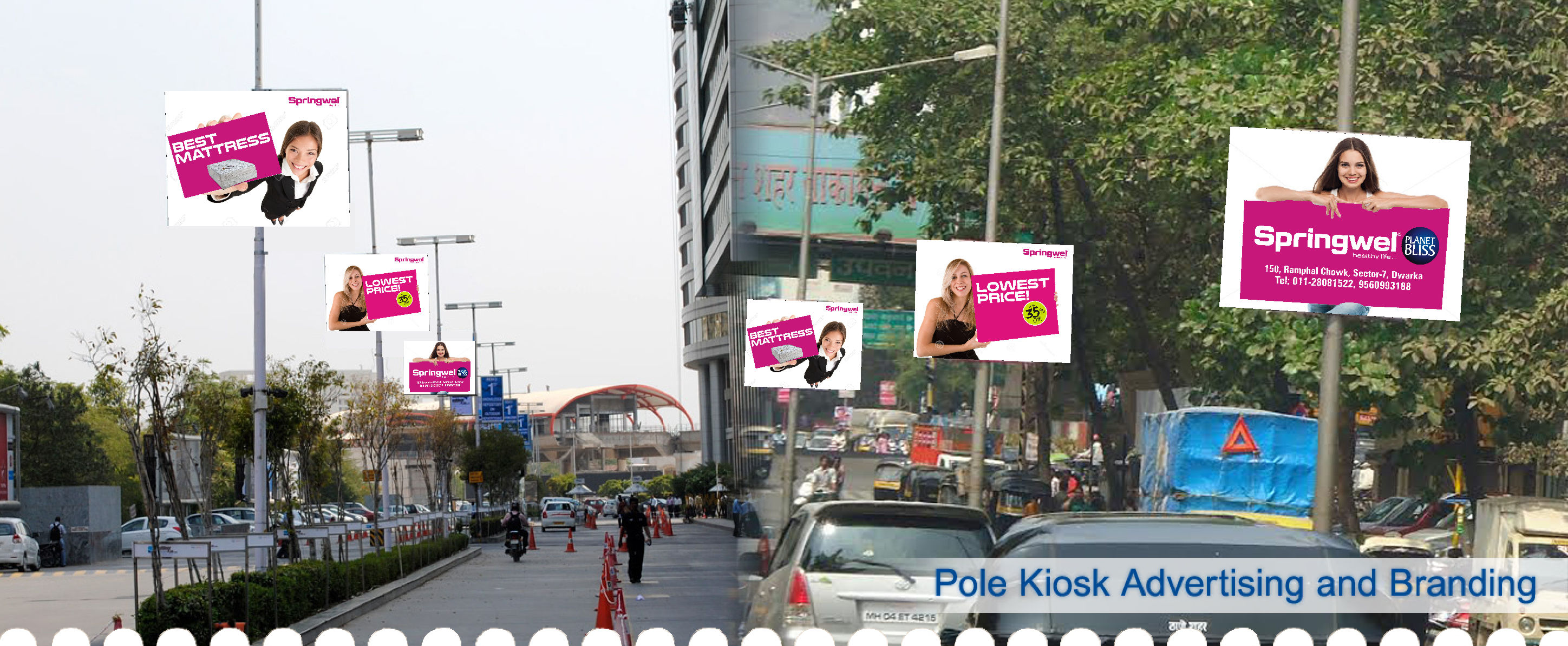 Pole kiosk advertising and branding in delhi