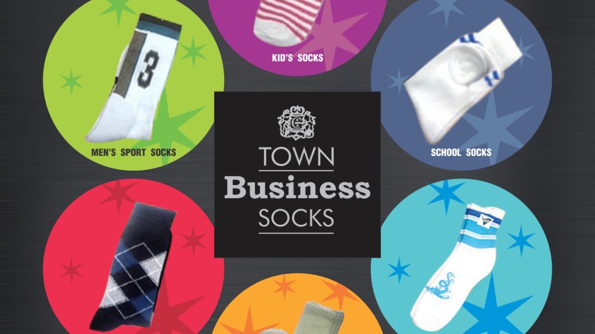 Town business socks poster design